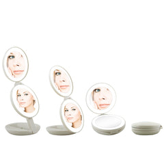 LED FOLDING MAKEUP MIRROR WITH MAGNIFICATION