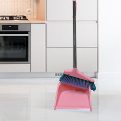 SHORT HANDLE DUSTPAN AND BROOM  (ASSORTED COLORS)