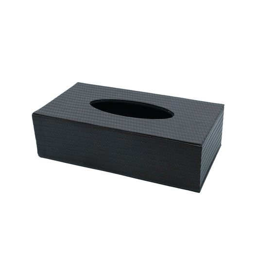 BLACK LEATHER TISSUE BOX