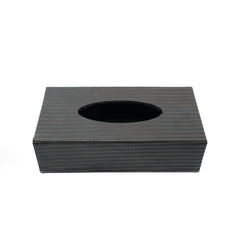 BLACK LEATHER TISSUE BOX