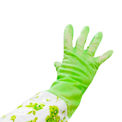 REUSABLE RUBBER LONG SLEEVE KITCHEN GLOVES (ASSORTED COLORS)