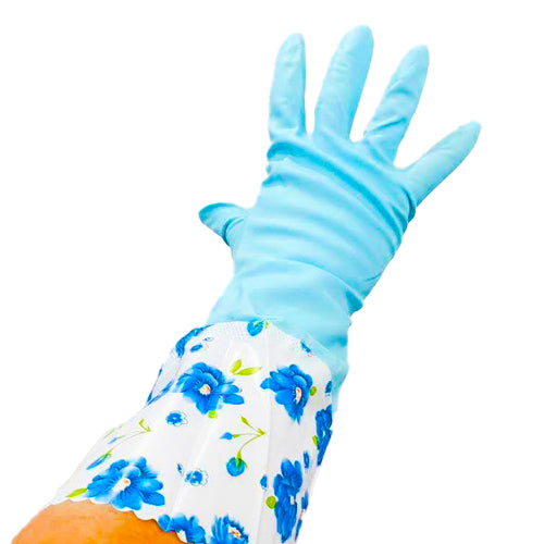 REUSABLE RUBBER LONG SLEEVE KITCHEN GLOVES (ASSORTED COLORS)