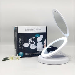 LED FOLDING MAKEUP MIRROR WITH MAGNIFICATION