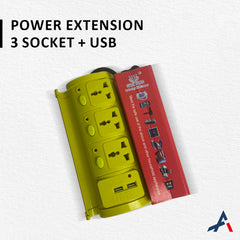 POWER EXTENSION 3 SOCKETS + USB